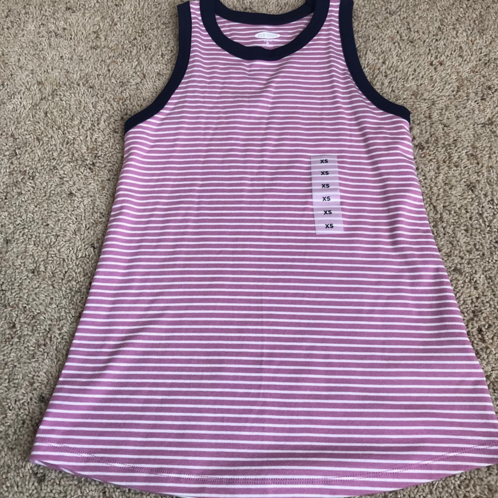 Purple and white stripe tank